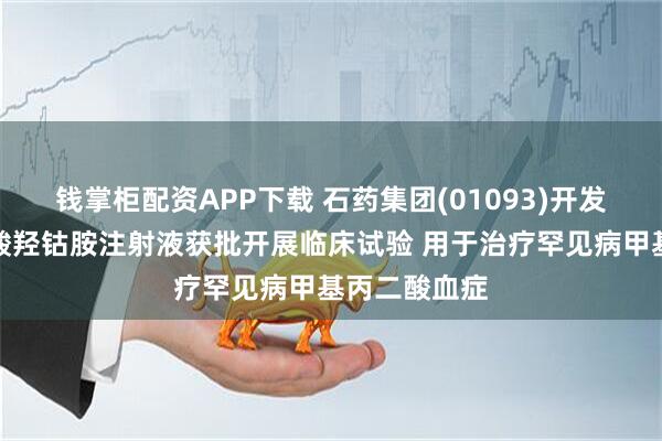 钱掌柜配资APP下载 石药集团(01093)开发的高浓度盐酸羟钴胺注射液获批开展临床试验 用于治疗罕见病甲基丙二酸血症