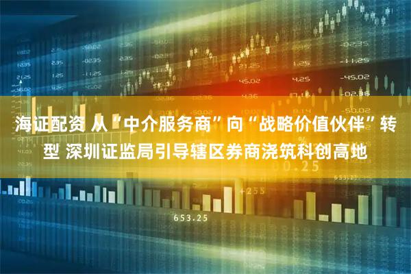 海证配资 从“中介服务商”向“战略价值伙伴”转型 深圳证监局引导辖区券商浇筑科创高地